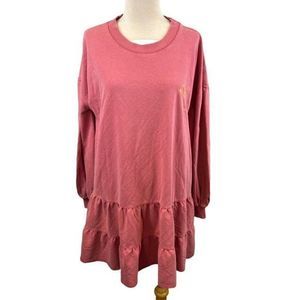 NWOT BP Red Drop Waist Long Sleeve Taurus Babydoll‎ Dress (L)